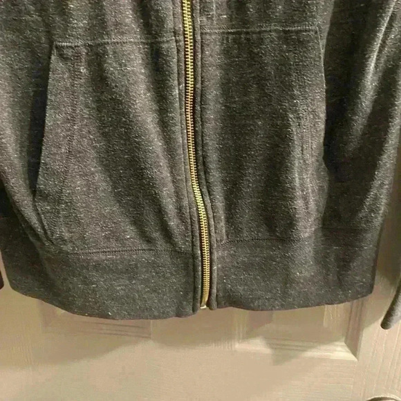 Womens Nike zippered front drawstring hoodie jacket in gray front pockets MEDIUM - Picture 5 of 9